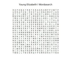 Sunday Fun - Young Elizabeth I Word Sear