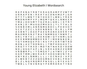 Sunday Fun - Young Elizabeth I Word Sear