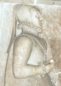 Detail of Blanche Parry's effigy from Bacton Church