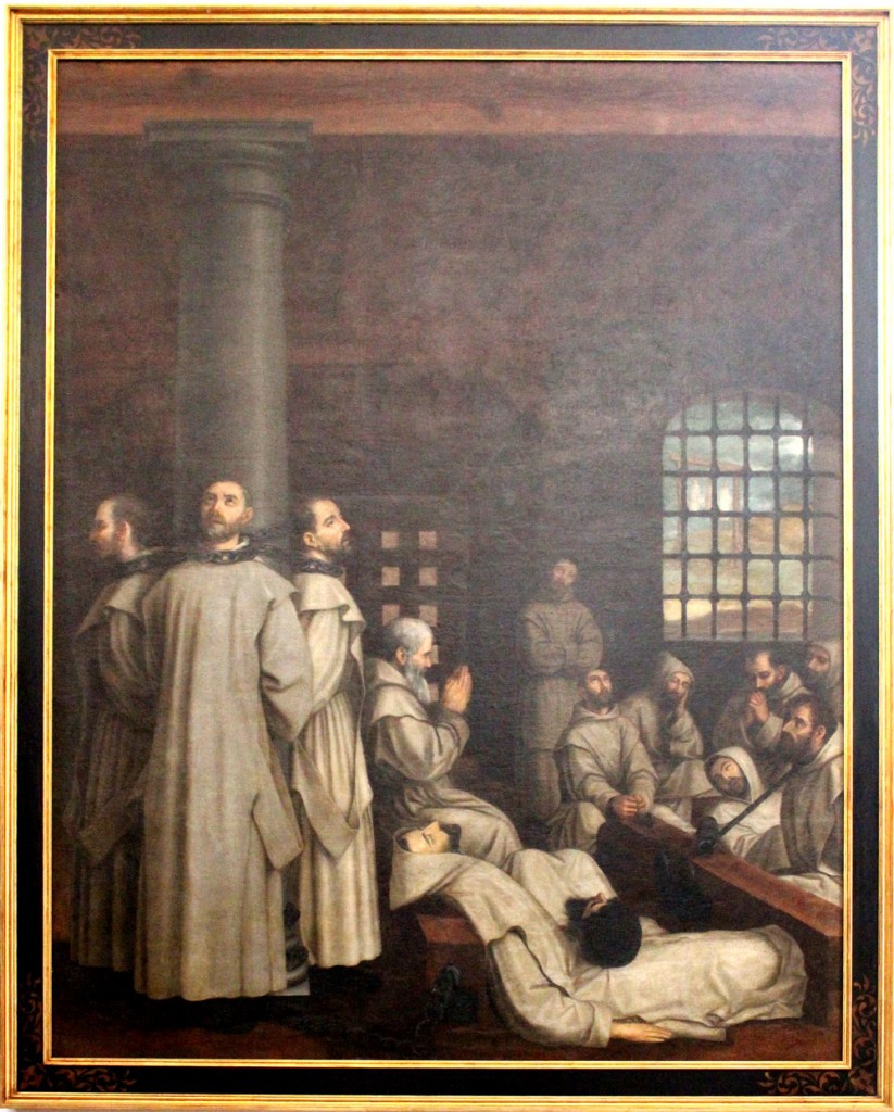 A painting of the imprisonment of the Carthusian monks
