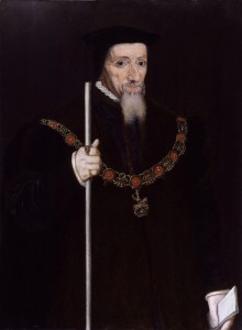 Portrait of William Paulet, 1st Marquess of Winchester, holding the white staff of the office of Lord High Treasurer