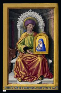 St Luke the Evangelist from a Book of Hours belonging to Anne of Brittany.