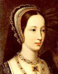 Mary Tudor, Queen of France, detail from a portrait of her and her second husband, Charles Brandon, Duke of Suffolk.