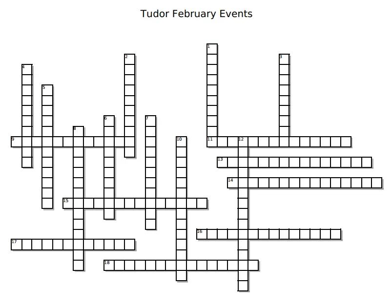 Tudor February Events Crossword The Tudor Society