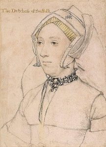 A sketch of Katherine Willoughby by Hans Holbein the Younger