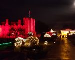 Hever Castle is illuminated at Christmas