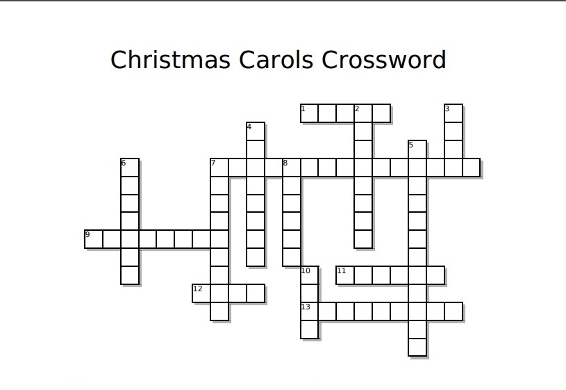 Christmas Carols Crossword The Tudor Society