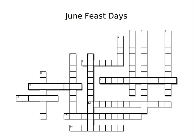 June Feast Days Crossword Puzzle The Tudor Society