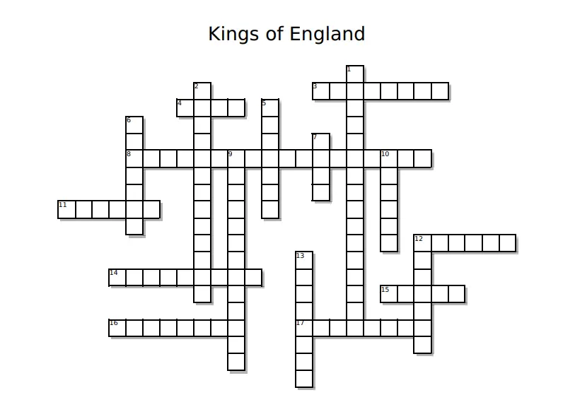 Kings Of England Crossword Puzzle The Tudor Society