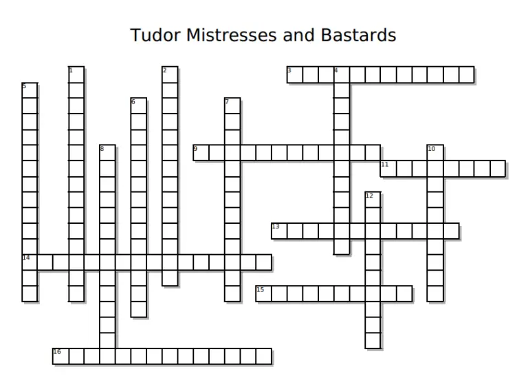 Tudor Mistresses And Bastards Crossword Puzzle The Tudor Society