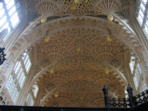 The pendant fan-vaulted ceiling of Henry VII's Chapel