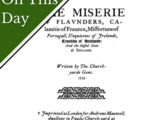 Title page of Thomas Churchyard's work "The Miserie of Flaunders"