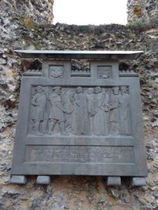 A bas-reflief of the martyrdom of Hugh Faringdon from the abbey ruins