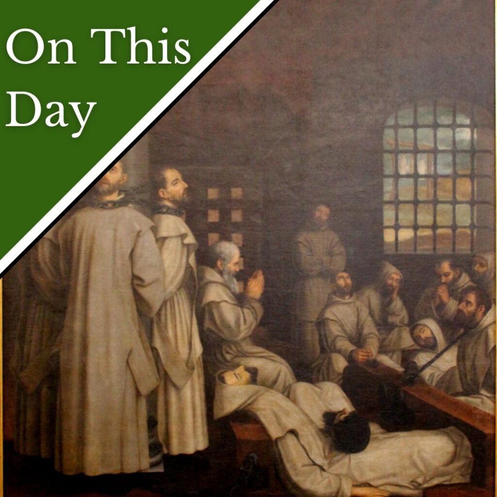 A painting of the imprisoned Carthusian monks