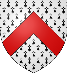 Arms of Sir James Tuchet: Ermine, a chevron gules
