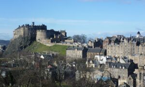 Edinburgh Castle seen from the roof of the National Museum of Scotland by Kim Traynor