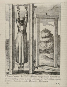 A 17th century engraving of John Cornelius being tortured