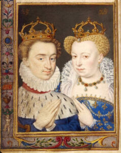 An illumination of the marriage of Henry of Navarre and Margaret of Valois