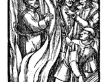 Woodcut of the martyrdom of Master John Denley