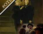 A painting of the Princes in the Tower and a still from the series Wolf Hall showing Sir Francis Bryan