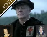 A still of Robert Aske from The Tudors series, a portrait of Charles VIII of France and a still of Elizabeth Boleyn from The other Boleyn Girl