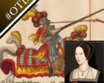 Portrait of Anne Boleyn along with a 16th century illustration of jousting